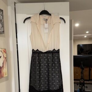 Sandro Paris Black and Cream Dress
